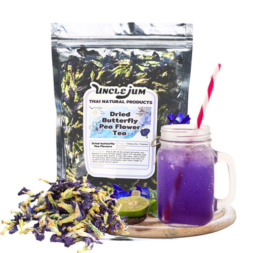 Dried Butterfly Pea Flowers Thai Blue Tea Clitoria Ternatea Flower Herbal Tea Blue & Purple Coloring for Drinks Food Thailand Herb Tea 25 grams (0.88, Ounces) Dried Butterfly Pea Flowers Thai Blue Tea Clitoria Ternatea Flower Herbal Tea Blue & Purple Coloring for Drinks Food Thailand Herb Tea 25 grams (0.88, Ounces)