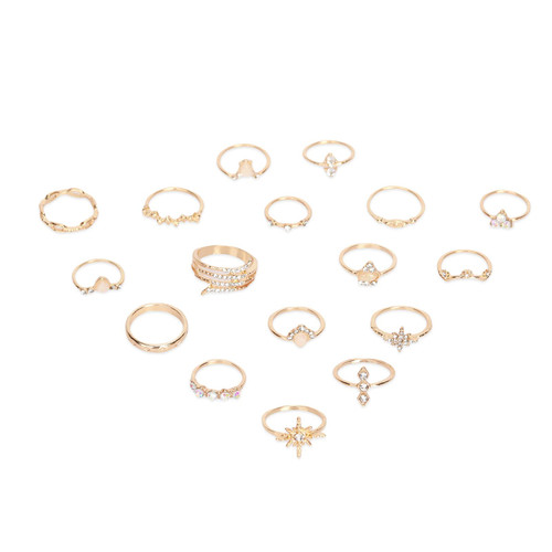 15pcs Vintage Star & Moon Knuckler Ring Silver Joint Knuckle Ring Set for Women and Girls, Midi Ring Bohemian Knuckle Ring Sets Fashion Finger Vintage Silver Stackable Rings Knuckle Midi Rings