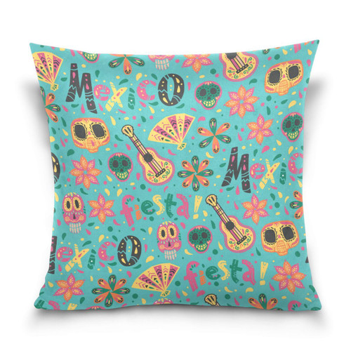 Cinco De Mayo Throw Pillow Cover 16 x 16 Inch, Soft Square Cushion Case for Couch Sofa Bedroom Car Farmhouse Home Decor