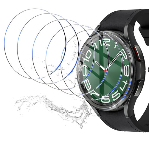 [6 Pack Galaxy Watch 6 Classic 47mm Tempered Glass Screen Protector, High Clarity, Anti-Shatter, Bubble Free for Samsung Watch 6 Classic 47mm Screen Protector