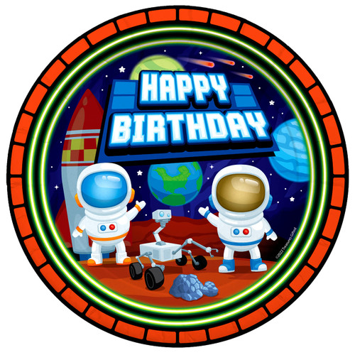 Astronaut Outer Space Plates 16ct - 7 Inch Dessert Plates - Astronaut Party Decorations - Outer Space Birthday Party Supplies - Outer Space Party Supplies - Outer Space Party Plates