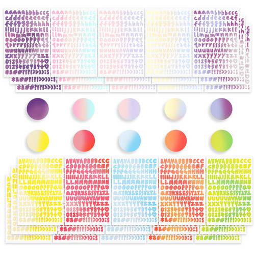 30 Sheets Scrapbook Letter Stickers Small Letter Stickers Small Alphabet Stickers Self Adhesive Letters Numbers Kit Colorful Waterproof Scrapbook Letter Stickers for DIY Crafts Gifts Box