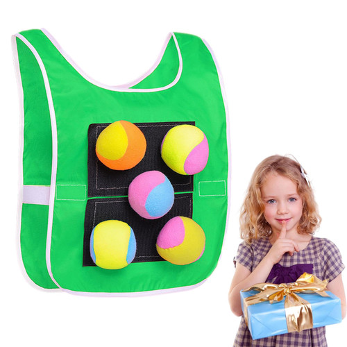 Dodgeball Game Vests,Game Throwing Ball Vests,Sticky Ball Vest | Dodgeball Tag Vests Throwing Dodgeball Game Set for Indoor Outdoor Playground Games,Vests Ball Game Children