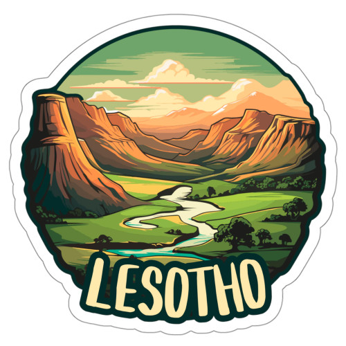 Lesotho Sticker Window Souvenir Decal Vinyl Small Waterproof for Water Bottle Mug Passport Book Scrapbook Notebook Laptop Tumbler Skateboard Computer Phone Size 4" Funny Gift