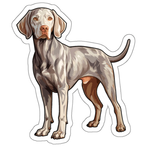 Weimaraner Sticker Window Weatherproof Decal Vinyl Small Waterproof Bottle Mug Passport Book Scrapbook Notebook Laptop Tumbler Skateboard Computer Phone Size 4" Gift