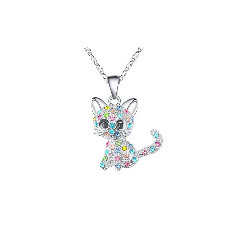 Colorful Kitty Cat Pendant Necklace Jewelry for Women Girls Cat Lover Gifts Daughter Loved Necklace ?colorful?