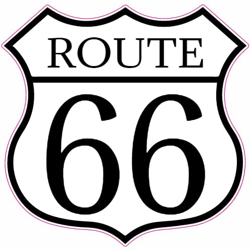 U.S. Custom Stickers Route 66 Road Sign Sticker 4 Inch