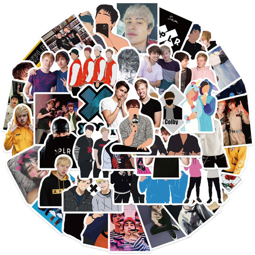 50pcs Sam and Colby Stickers, Funny Meme Waterproof Vinyl Decal for Teen Adult Kids Water Bottle Bike Guitar Phone Skateboard Luggage Laptop Computer