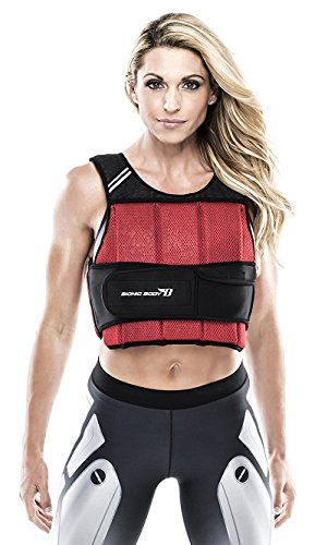 Bionic Body Adjustable 10-lb and 15-lb Weighted Vest with Removable Weights for Personalized Strength Training Home Gym and Cardio Exercise Workout