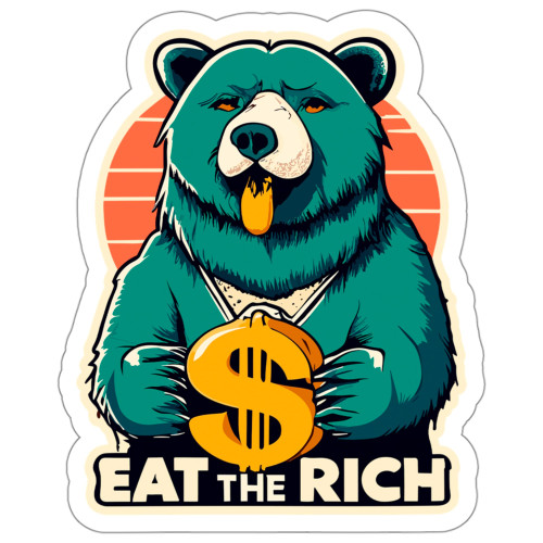 Eat The Rich Sticker Decal Vinyl Small Waterproof for Water Bottle Mug Passport Book Scrapbook Notebook Laptop Tumbler Skateboard Computer Phone Size 4" Funny Gift