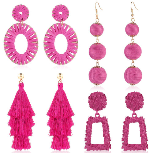Statement Earrings Drop Raffia Earrings Dangle Geometric Earrings Boho Long Tassel Earrings Hot Pink Earrings Tiered Tassel Thread Earrings Fringe Dangle Drop Earrings for Women Teen Girls Statement Earrings Drop Raffia Earrings Dangle Geometric Earrings Boho Long Tassel Earrings Hot Pink Earrings Tiered Tassel Thread Earrings Fringe Dangle Drop Earrings for Women Teen Girls