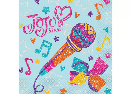 JoJo Siwa Multicolor Party Luncheon Napkins - (Pack of 16) - Premium Disposable Party Napkins - Perfect for Kids' Birthday Parties & Celebrations