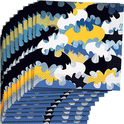 Batman Paper Luncheon Napkins (Pack of 16) - Multicolor Party Napkins, Perfect for Kids Birthday & Celebrations