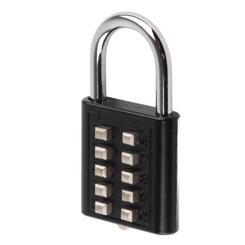 Padlock,10 Digits Security Padlock Anti Theft Padlock Security Padlock 10 Digits Push Button Combination Outdoor Waterproof Padlock for Gym Cabinet Gate Toolbox