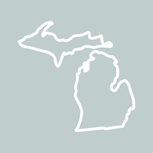 Michigan Outline Sticker Self Adhesive Vinyl Decal Sticker MI Made in USA