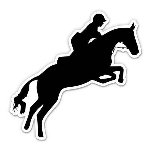 Horse Jumping Equestrian Sport Sticker - 3" Laptop Sticker - Waterproof Vinyl for Car, Phone, Water Bottle - Horse Decal