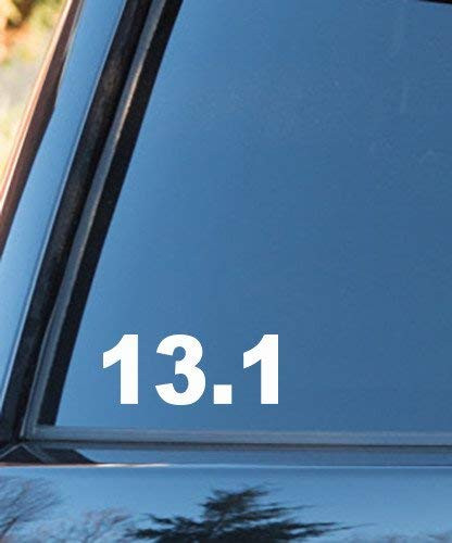 13.1 Half Marathon Runner - Vinyl Decal - Car Phone Helmet Bumper Sticker Decal
