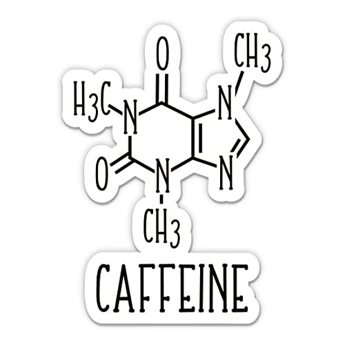 Caffeine Molecule Sticker - 3" Laptop Sticker - Waterproof Vinyl for Car, Phone, Water Bottle - Coffee Decal