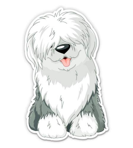 Old English Sheepdog - 3" Vinyl Sticker - for Car Laptop Water Bottle Phone - Waterproof Decal