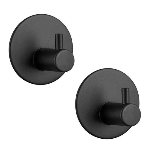 2Pack Adhesive Towel Hooks, Black Matte Towel Hooks Heavy Duty Waterproof Stainless Wall Hooks for Coat/Robe/Towels Stick on Bathroom/Kitchen 2Pack Adhesive Towel Hooks, Black Matte Towel Hooks Heavy Duty Waterproof Stainless Wall Hooks for Coat/Robe/Towels Stick on Bathroom/Kitchen