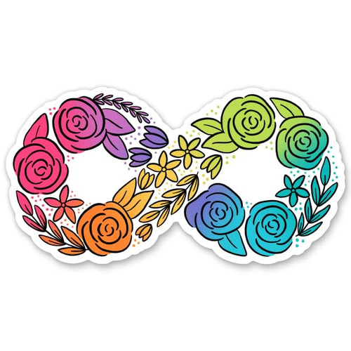 Neurodiversity Floral Sticker - 3" Laptop Sticker - Waterproof Vinyl for Car, Phone, Water Bottle - Infinity Neurodivergent Autism Decal Neurodiversity Floral Sticker - 3" Laptop Sticker - Waterproof Vinyl for Car, Phone, Water Bottle - Infinity Neurodivergent Autism Decal