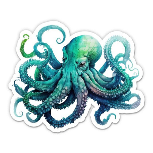 Octopus Sticker - 3" Laptop Sticker - Waterproof Vinyl for Car, Phone, Water Bottle - Colorful Octopus Decal