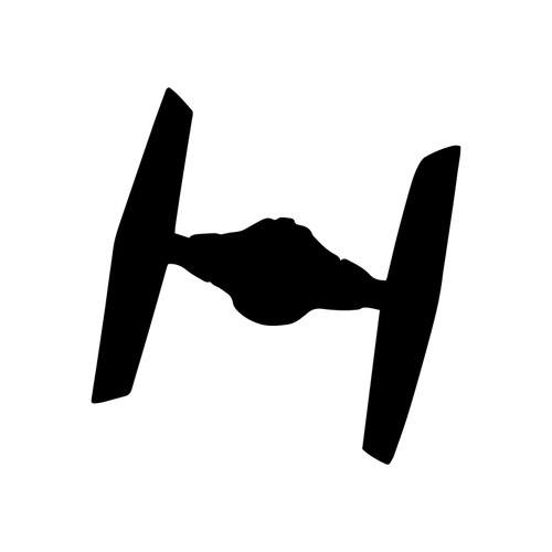 Tie Fighter Silhouette Decal Notebook Car Laptop 5.5" (Black)