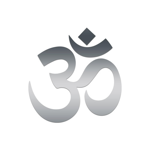 Om Symbol Sticker Vinyl Decal Notebook Car Window Laptop 4" x 4" (Silver)