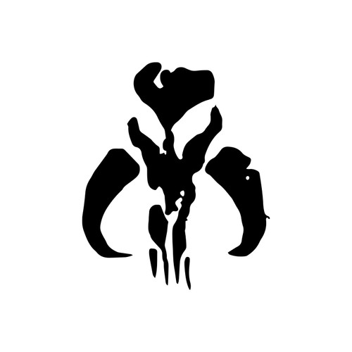 Mandalorian Skull Red Sticker Vinyl Decal Notebook Car Window Laptop 5"x 6" (Black)