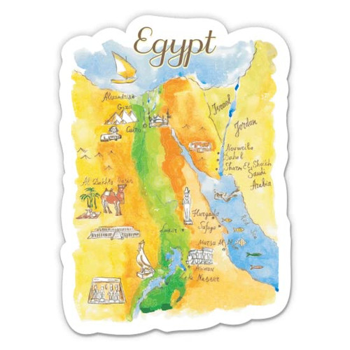 Egypt Travel - 3" Vinyl Sticker - for Car Laptop Water Bottle Phone - Waterproof Decal
