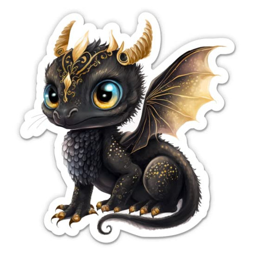 Cute Dragon Sticker - 3" Laptop Sticker - Waterproof Vinyl for Car, Phone, Water Bottle - Dragon Fantasy Decal