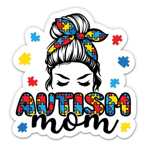 Autism Mom Sticker - 3" Laptop Sticker - Waterproof Vinyl for Car, Phone, Water Bottle - Autism Mama Decal Autism Mom Sticker - 3" Laptop Sticker - Waterproof Vinyl for Car, Phone, Water Bottle - Autism Mama Decal