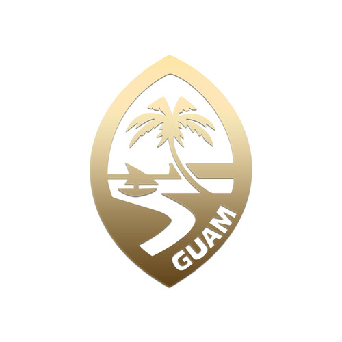Seal of Guam Sticker Vinyl Decal Notebook Car Window Laptop 4.75" x 7" (Gold)