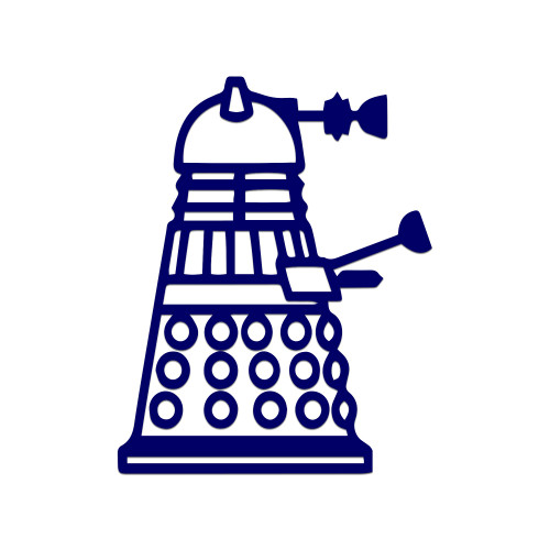 Dalek Side Sticker Vinyl Decal Notebook Car Window Laptop 4" x 5" (Blue)