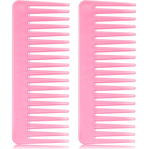 Large Hair Detangling Comb Wide Tooth Comb for Curly Hair Wet Dry Hair, No Handle Detangler Comb Styling Shampoo Comb (Pink)