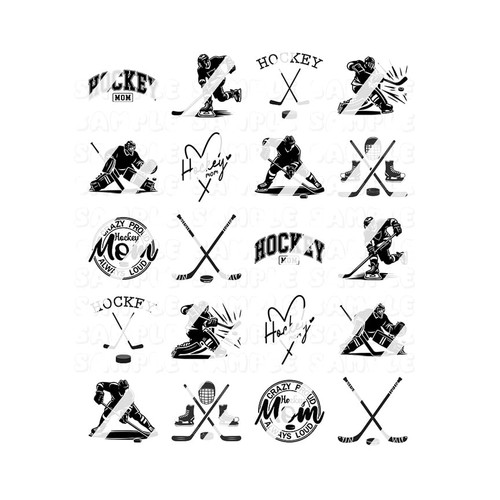 Hockey Mom Nail Art Decals - Waterslide Nail Decals - Design #2