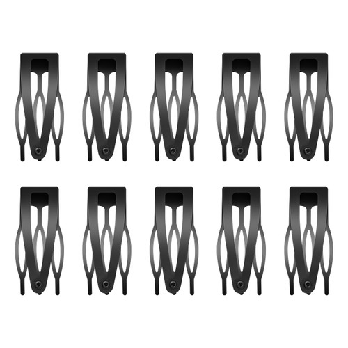 10 Pcs Double Grip Hair Clips, Metal Snap Hair Clips Hair Barrettes for Women Hair Making Salon Supplies Hair Accessories (Black)