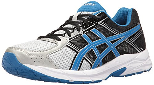 ASICS Men's Gel-Contend 4 Running Shoe, Silver/Classic Blue/Black, 15 M US