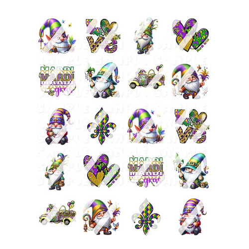 Mardi Gras Party Gnome Design #3 Nail Art Decals- Waterslide Nail Decals Mardi Gras Party Gnome Design #3 Nail Art Decals- Waterslide Nail Decals