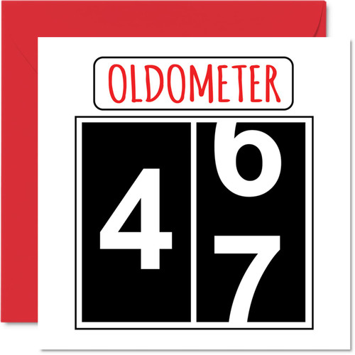Fun 47th Birthday Cards for Men Woman - Oldometer - Happy Birthday Card for Dad Mom Brother Sister Grandpa Nanny Grandma Uncle Aunt, 5.7 x 5.7 Inch Greeting Cards, 47th Birthday Card