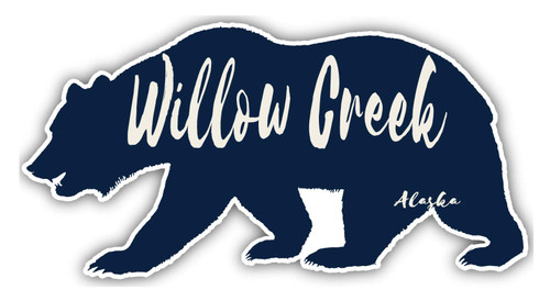 Willow Creek Alaska Souvenir 3x1.5-Inch Vinyl Decal Sticker Bear Design