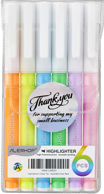 Highlighters - Chisel Tip, Assorted Colors, Fluorescent Highlighter Pen for School Office Supplies, 6 Pack - Vibrant