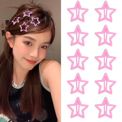 Pink Star Hair Clips, 60pcs Y2K Snap Hair Clip Metal Star Girl Accessories Non Slip, 2000s Stylish Hairpins Bulk Hair Barrettes for Women Girls Pink Star Hair Clips, 60pcs Y2K Snap Hair Clip Metal Star Girl Accessories Non Slip, 2000s Stylish Hairpins Bulk Hair Barrettes for Women Girls