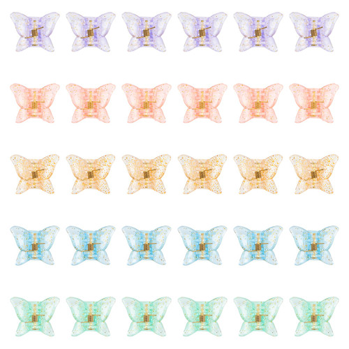 30Pcs Small Butterfly Hair Clips for Girls Mini Hair Clips Cute Butterfly Hair Claw Clips Toddler Baby Kids Hair Clips Butterfly Clips for Hair 90s Hair Accessories for Girls Women(5 Colors)