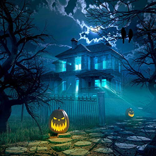 KSZUT 10x10FT Halloween Night Pumpkin Horror House Vinyl Photography Backdrop Customized Photo Background Studio Prop DZ-787