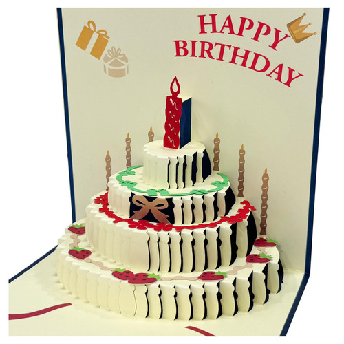 Happy Birthday Cake Card 3D Pop Up Birthday Card with Note Card and Envelopes Anniversary Greeting Card Birthday Gift Card for Women Kids Mom Husband friend Wife Dad Daughter Son(Blue) Happy Birthday Cake Card 3D Pop Up Birthday Card with Note Card and Envelopes Anniversary Greeting Card Birthday Gift Card for Women Kids Mom Husband friend Wife Dad Daughter Son(Blue)