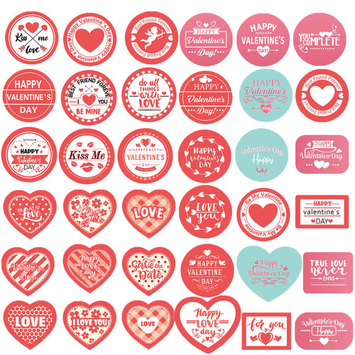 36pcs Happy Valentine's Day Stickers 1.5" Valentine's Stickers Envelope Seals Labels Valentine's Day Gift Sticker Party Favor Stickers Heart Stickers Valentine's Envelope Seal Sticker for Kids (C)