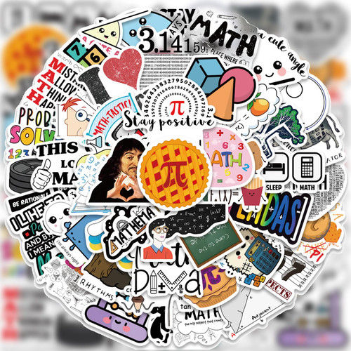 Maths Stickers, 50PCS Funny Math Studying Mathematics Vinyl Stickers,