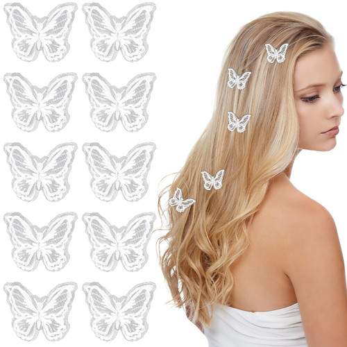 10PCS White Butterfly Clips Lace Cute Hair Clips Embroidery Butterfly Hair Pins Alligator Clips Pins Butterfly Fairy Hair Accessories For Women Girls Cosplaying Wedding Party Favor Decoration 10PCS White Butterfly Clips Lace Cute Hair Clips Embroidery Butterfly Hair Pins Alligator Clips Pins Butterfly Fairy Hair Accessories For Women Girls Cosplaying Wedding Party Favor Decoration