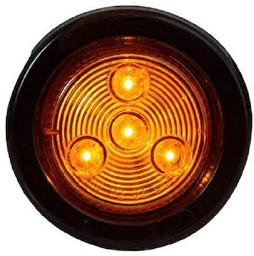 Buyers Products 5622202 2" Amber Round Marker/Clearance Light w/ 4 LEDs Kit (w/Grommet)